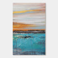 Abstract Golden Landscape Canvas Art | Twilight close-up showing brushstrokes and color palette.