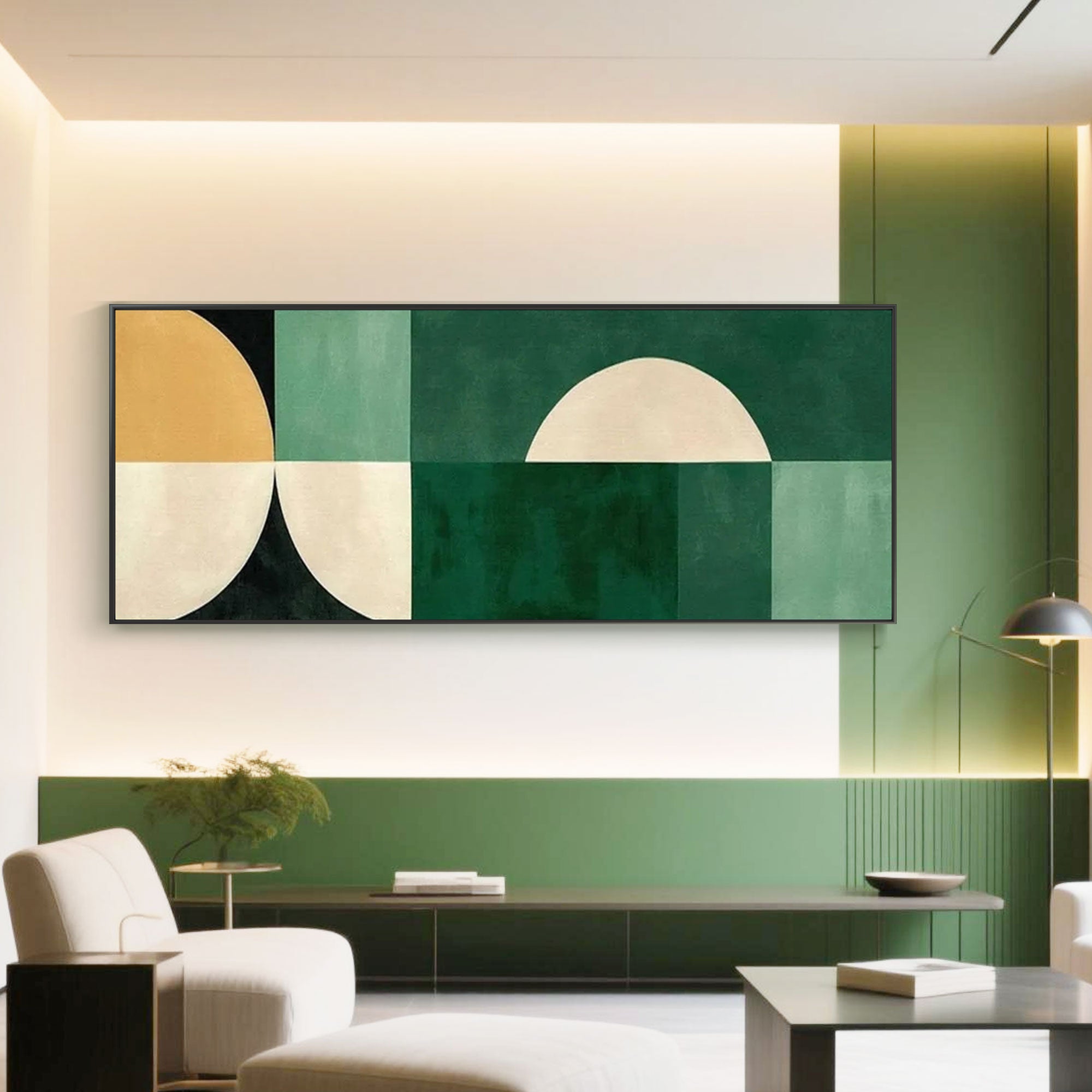 Abstract Green Canvas Art | Halfway
