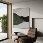Hand-painted abstract painting used as a focal point in home accents