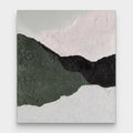 Abstract Landscape Wall Art 'Divide' - textured green, black, and white painting.