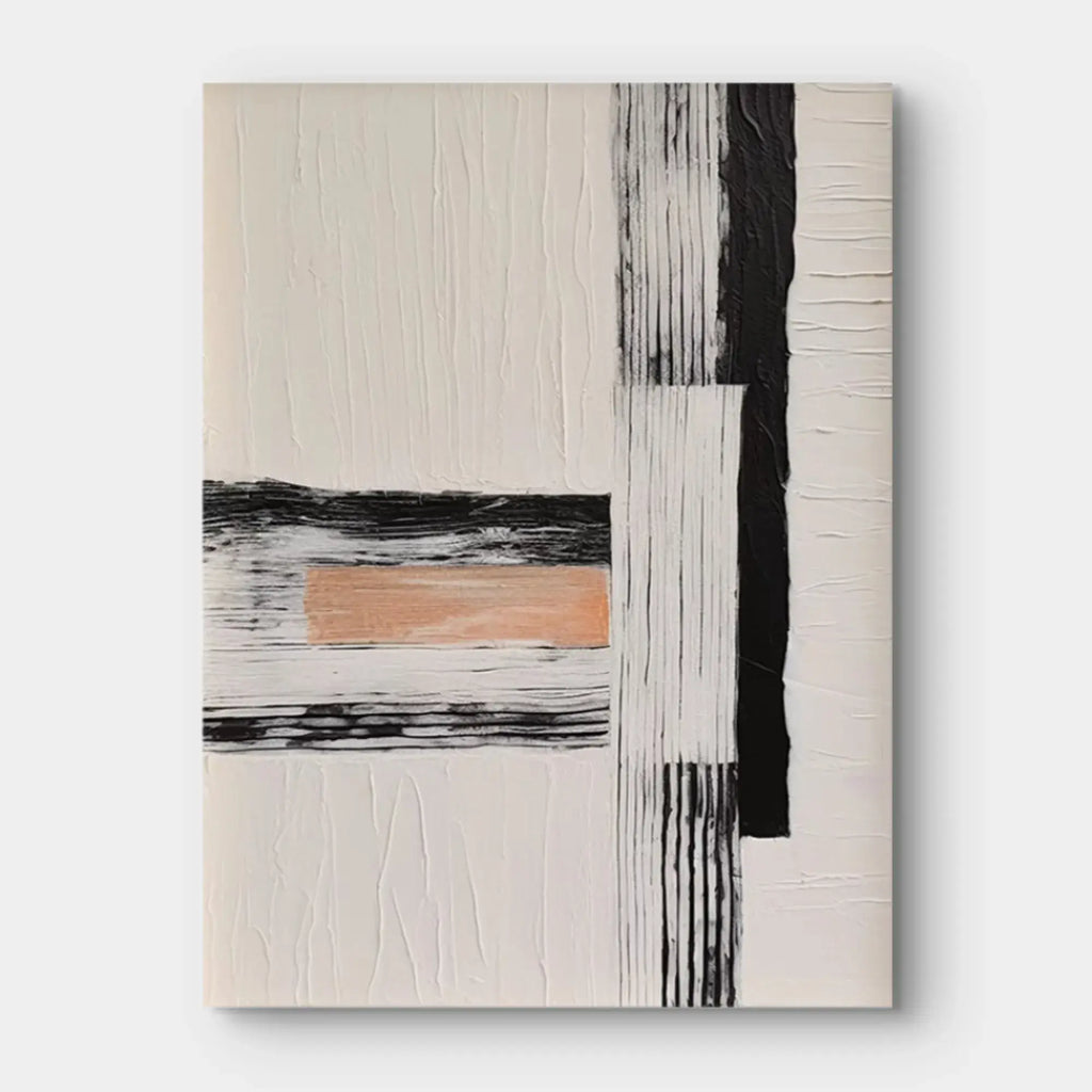 Abstract Minimalist Geometric Art in Black and White #WS018