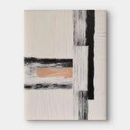 Abstract Minimalist Geometric Art in Black and White #WS018