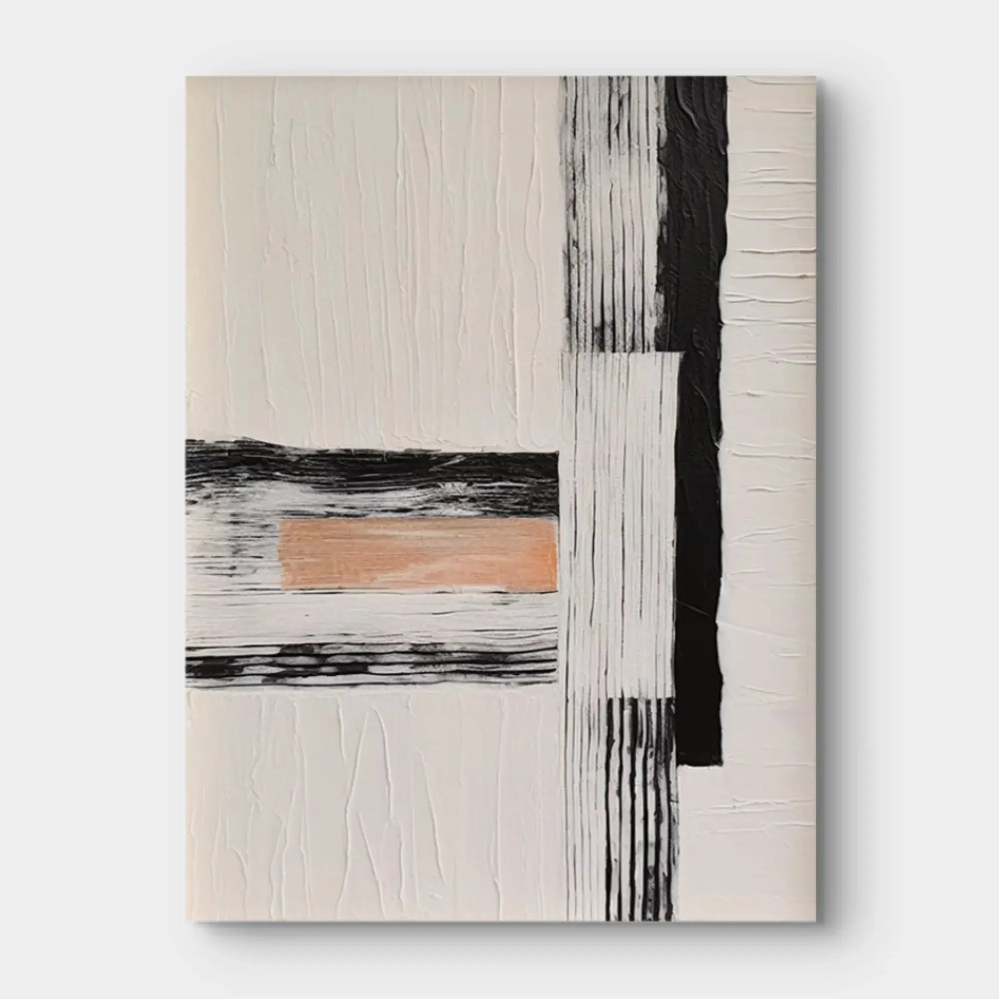 Abstract Minimalist Geometric Art in Black and White #WS018