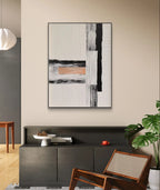 Abstract Minimalist Geometric Art in Black and White #WS018
