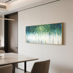 Secure global shipping for 'Verdant Veil' canvas art, ensuring safe delivery.