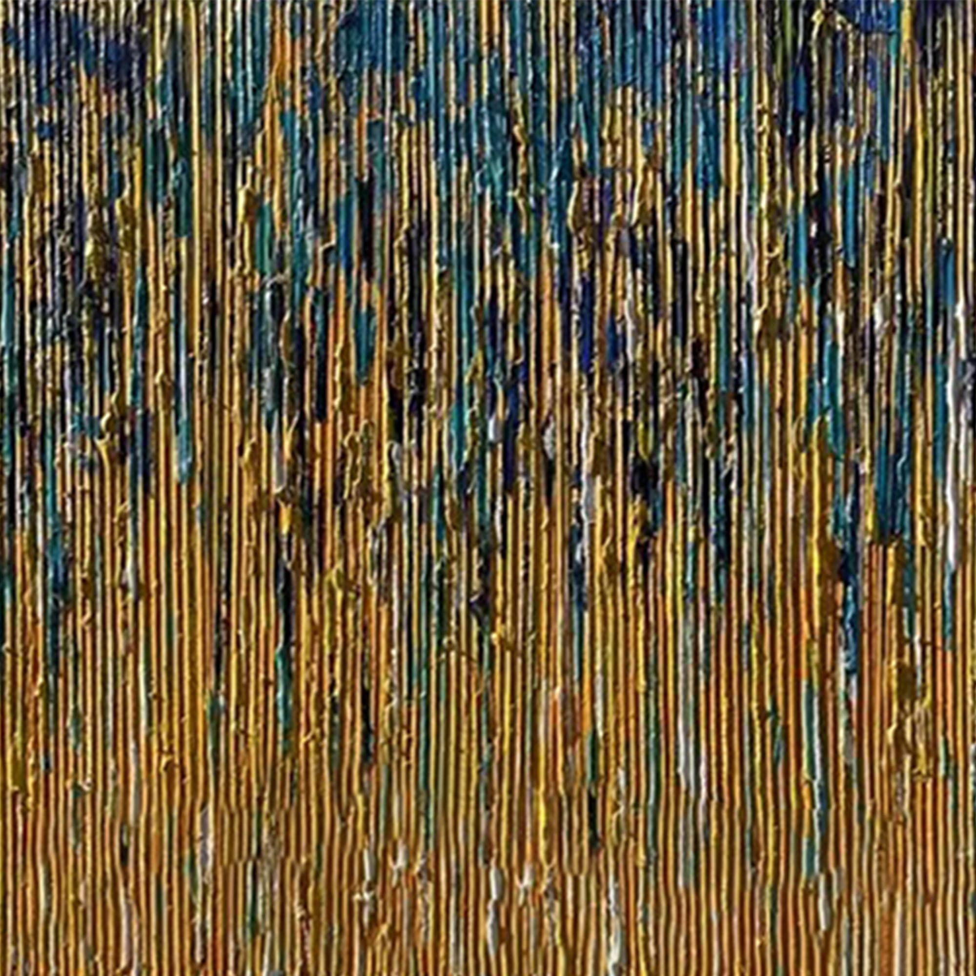 Close-up of 'Urban Rain' canvas art showing texture and color detail.