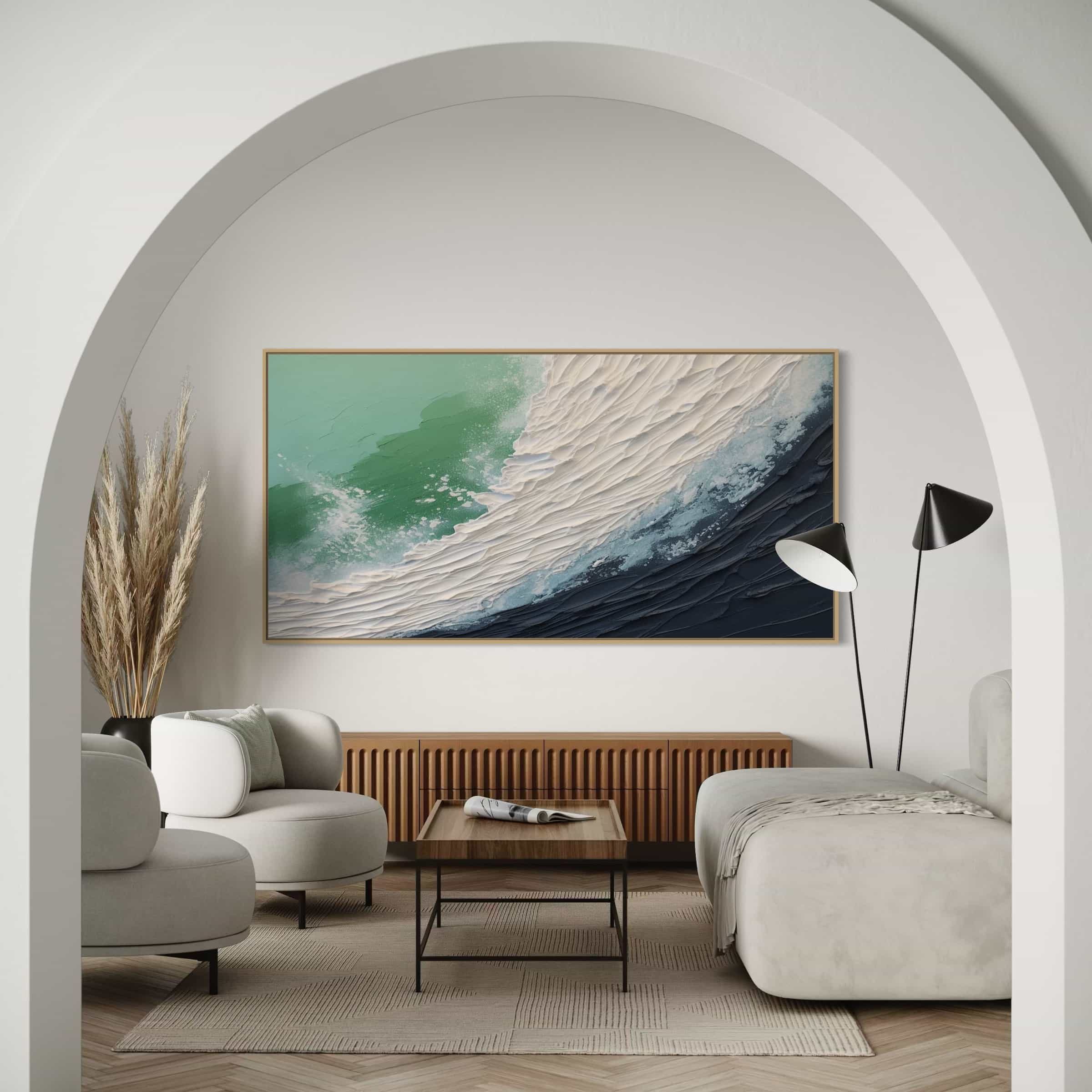 Abstract Ocean Waves Canvas Wall Art