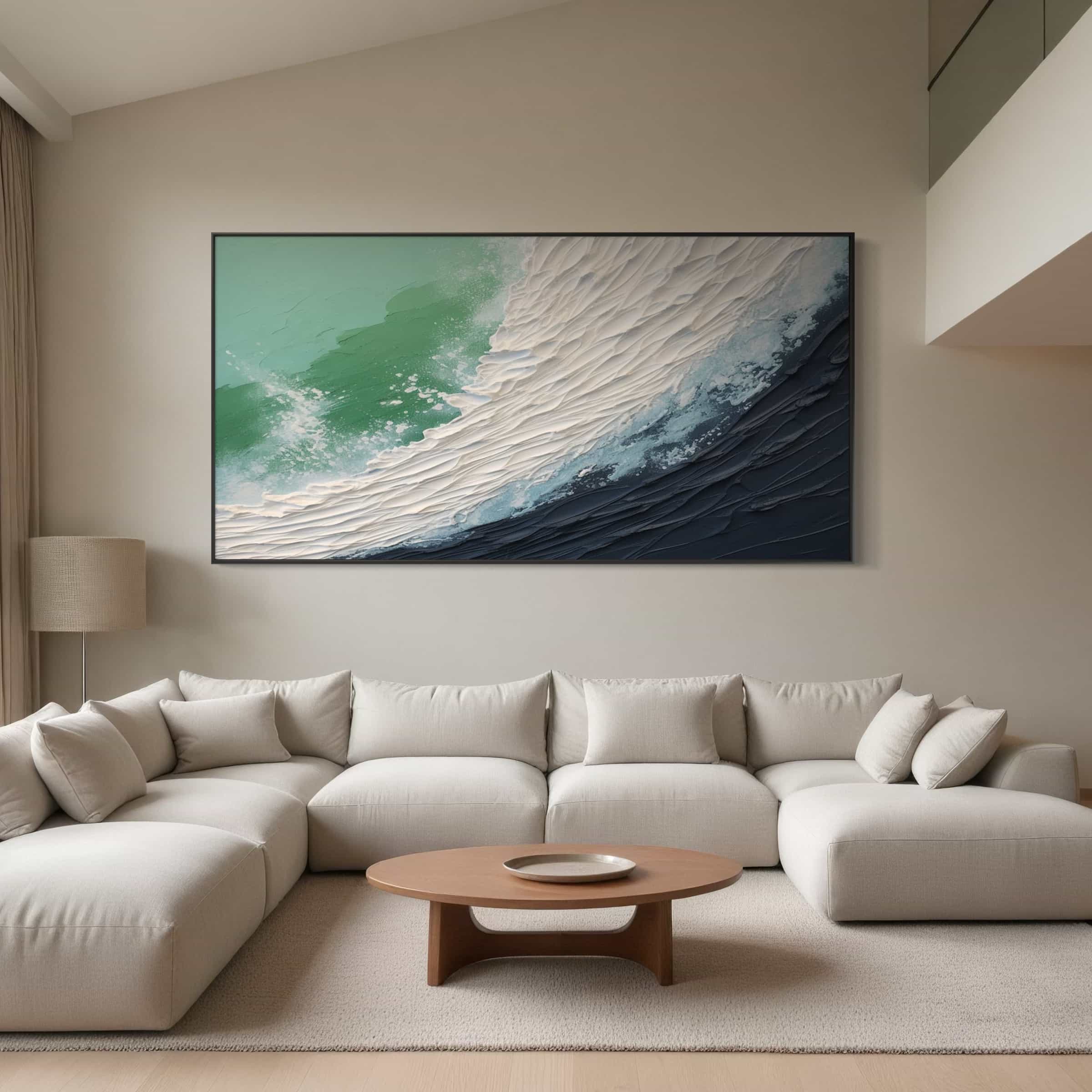 Abstract Ocean Waves Canvas Wall Art
