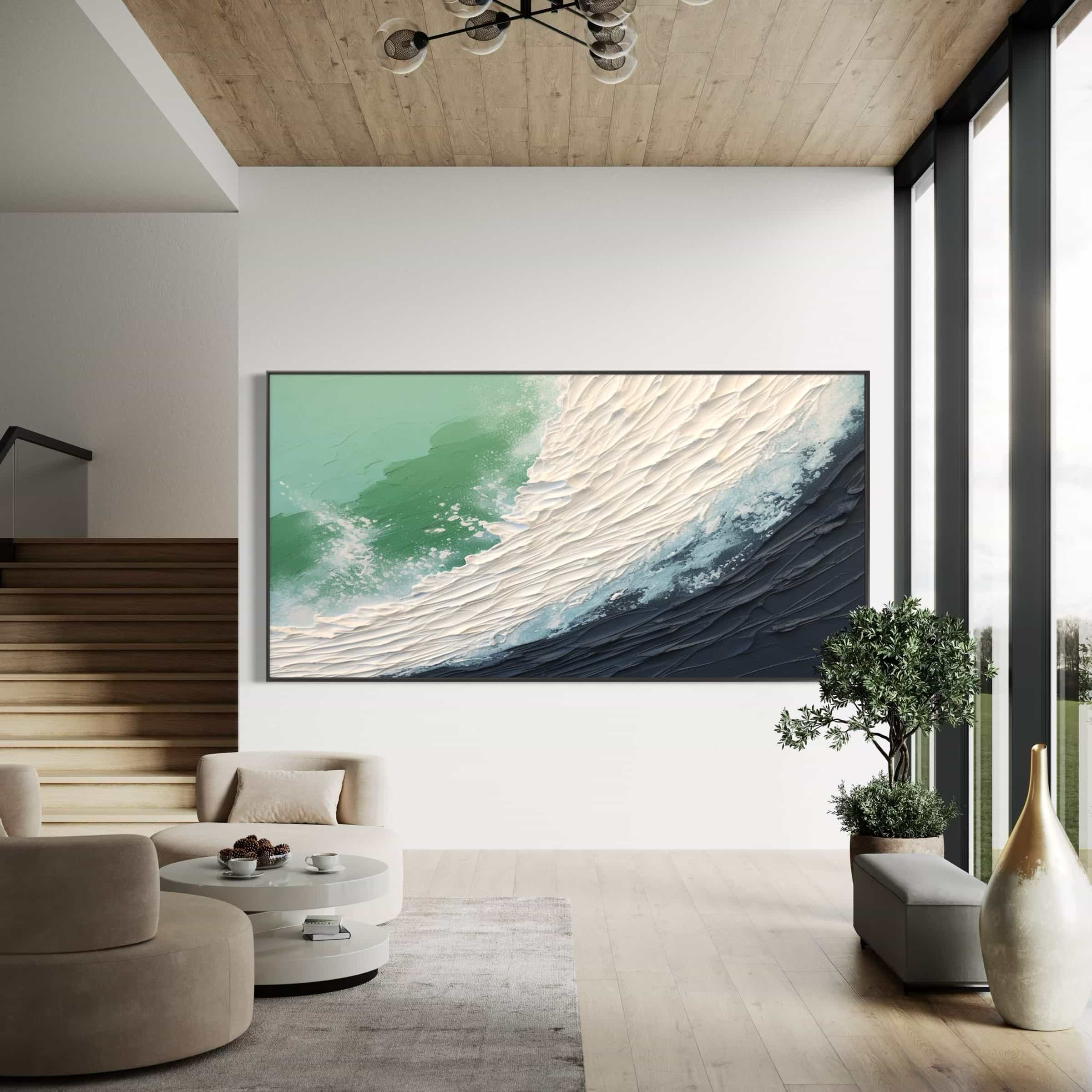 Abstract Ocean Waves Canvas Wall Art