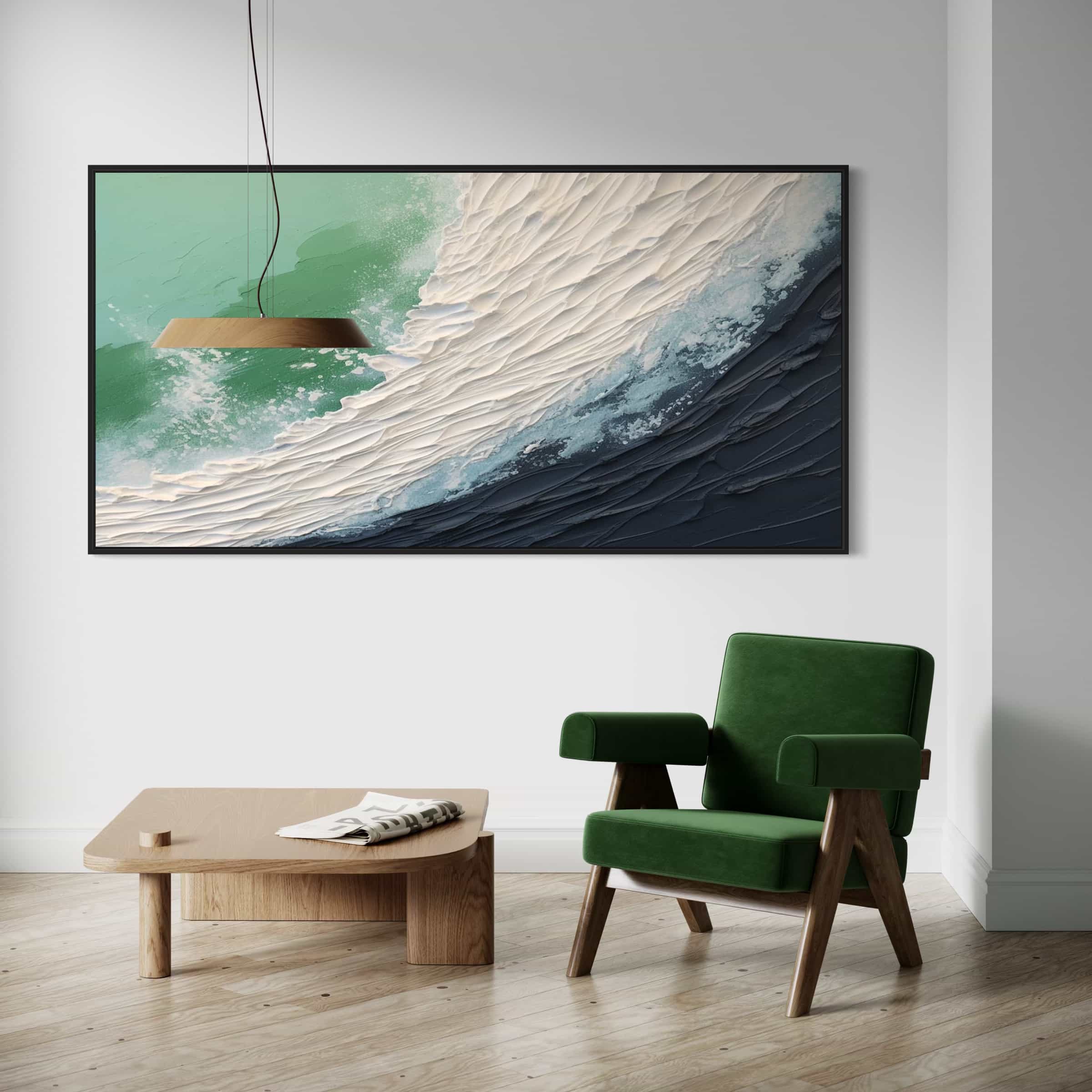 Abstract Ocean Waves Canvas Wall Art