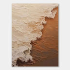 Abstract Seascape Wall Art: Cream and caramel wave textures.