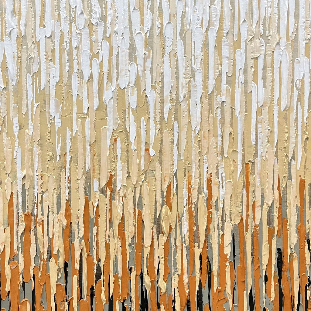 Nebula Veil abstract textured wall art close-up, showing brushstroke details and color variations.