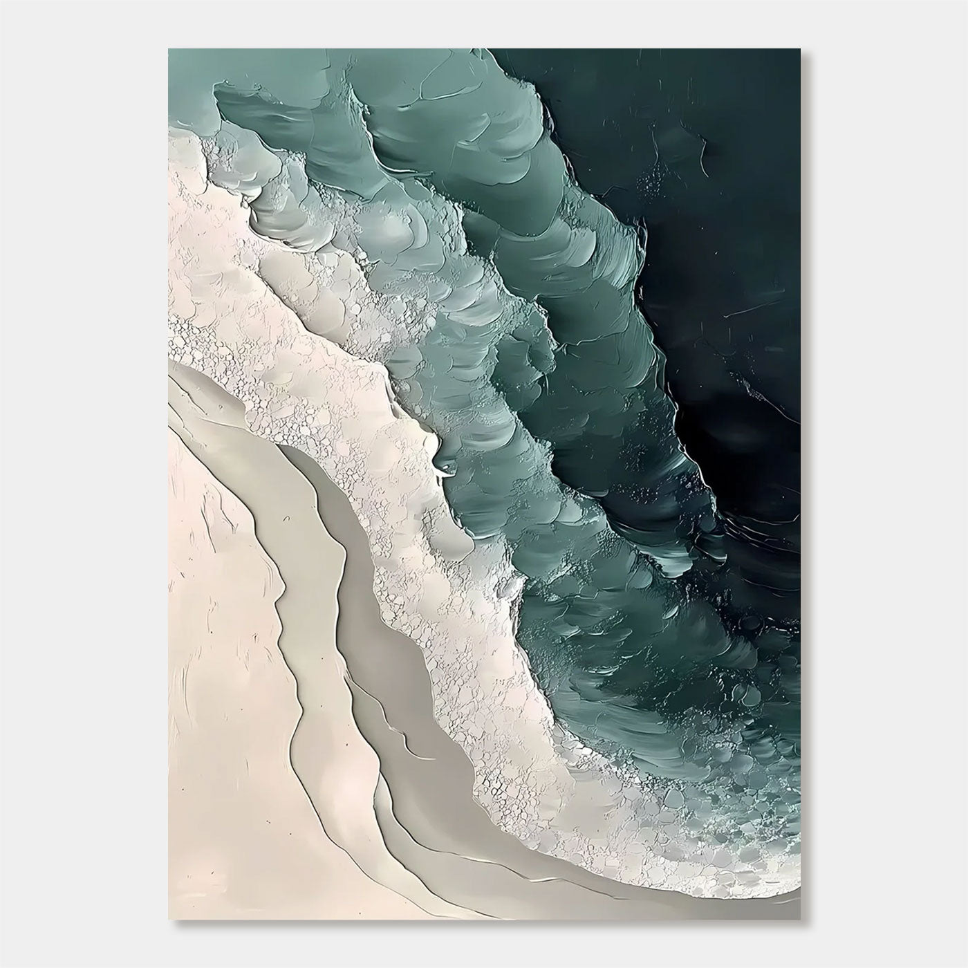 Abstract 3D Ocean Wave Wall Art - Emerald Tide