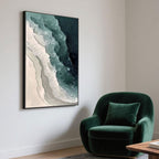 Abstract 3D Ocean Wave Wall Art - Emerald Tide