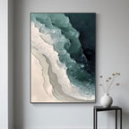 Abstract 3D Ocean Wave Wall Art - Emerald Tide