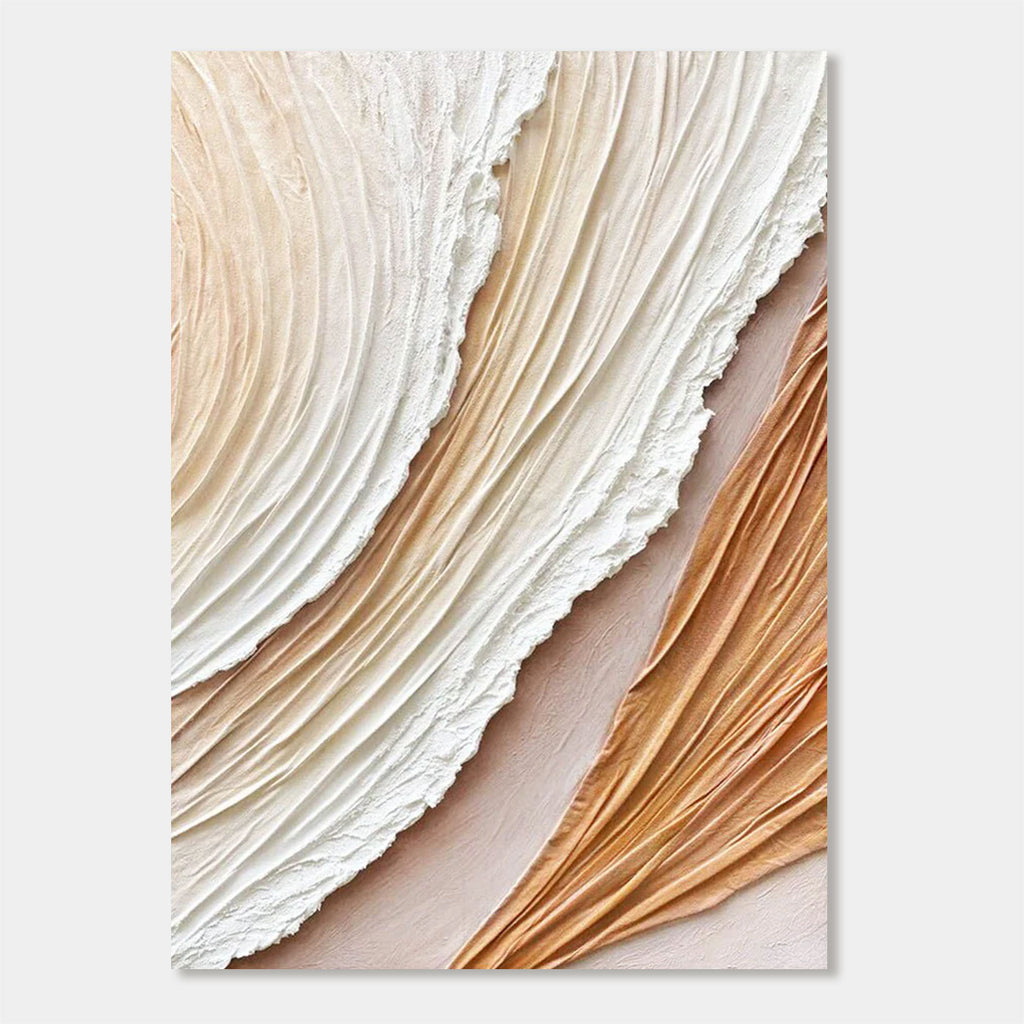 Peinture abstraite 3D texturée et fluide - Courants dorés