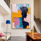 Abstract Colorful Portrait Wall Art - Golden Mind