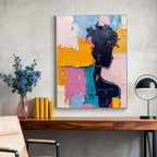 Abstract Colorful Portrait Wall Art - Golden Mind