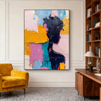 Abstract Colorful Portrait Wall Art - Golden Mind