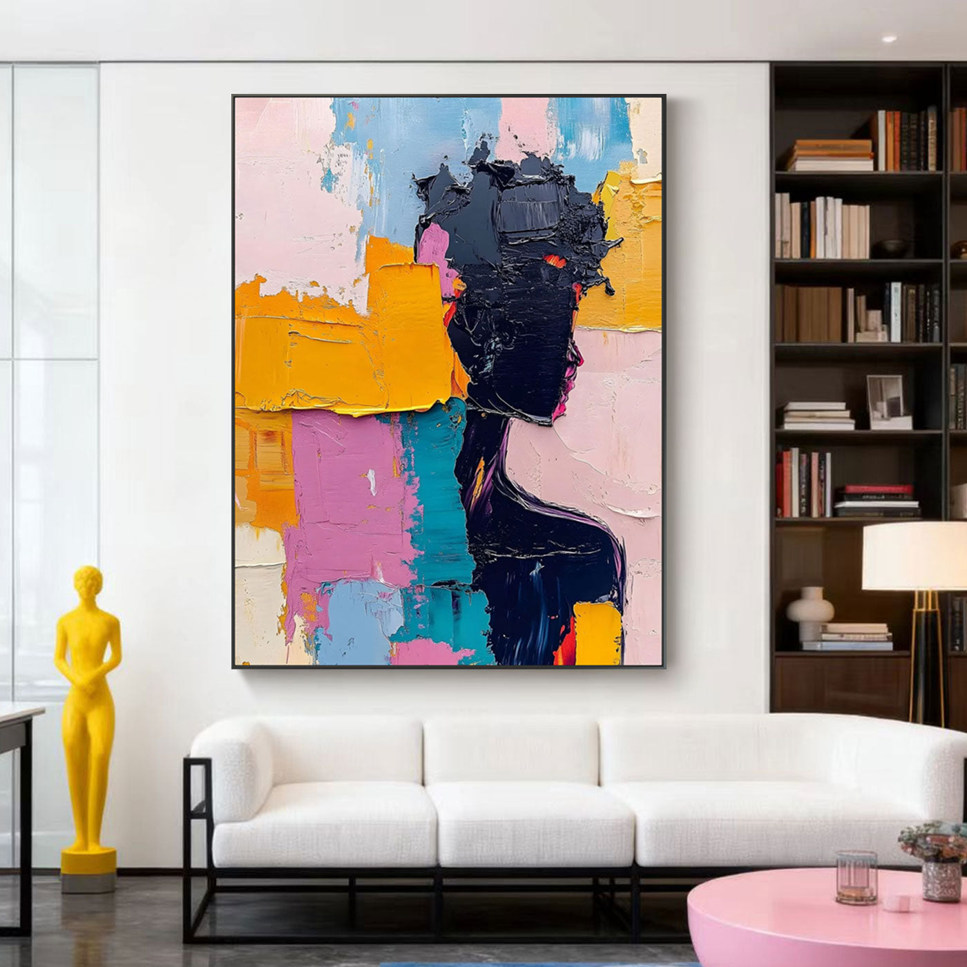 Abstract Colorful Portrait Wall Art - Golden Mind