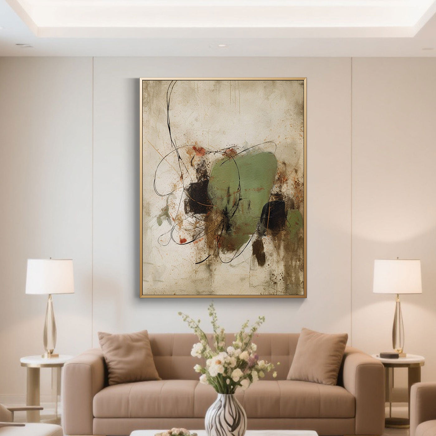 Peinture abstraite géométrique moderne #AB041