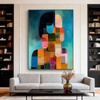 Abstract Geometric Portrait Wall Art - Silent Form