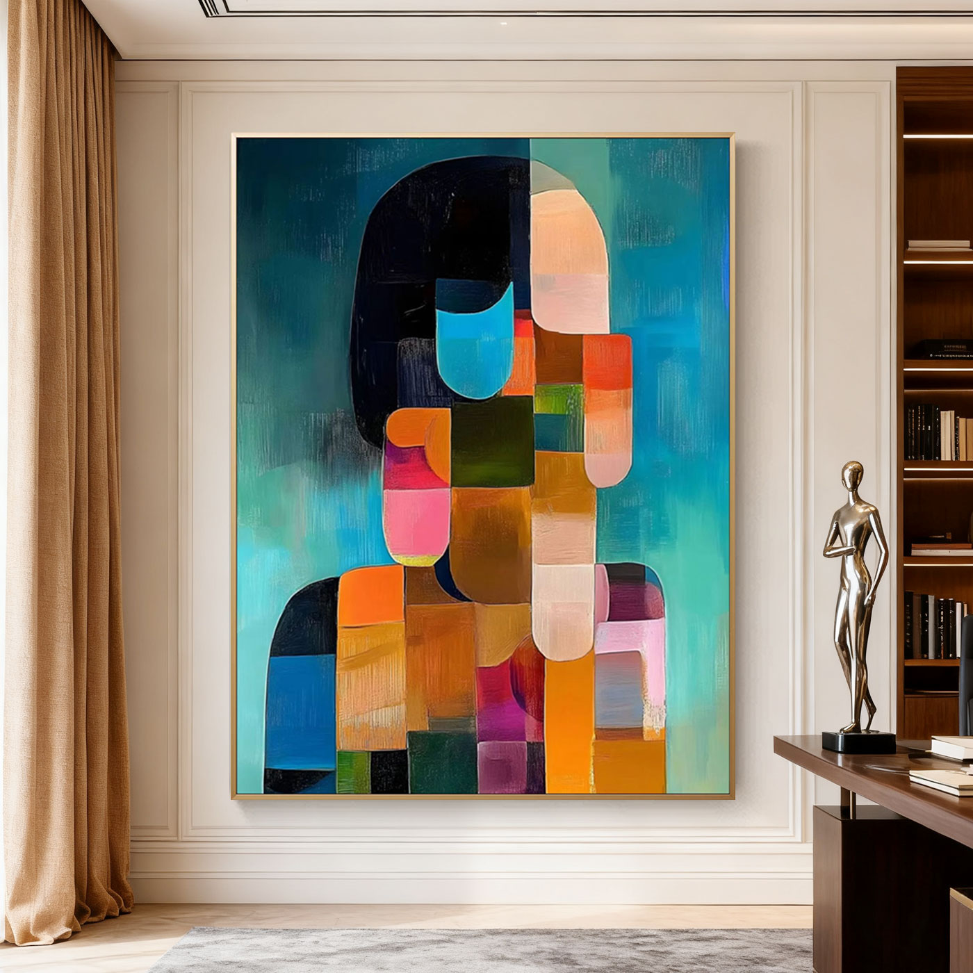 Abstract Geometric Portrait Wall Art - Silent Form
