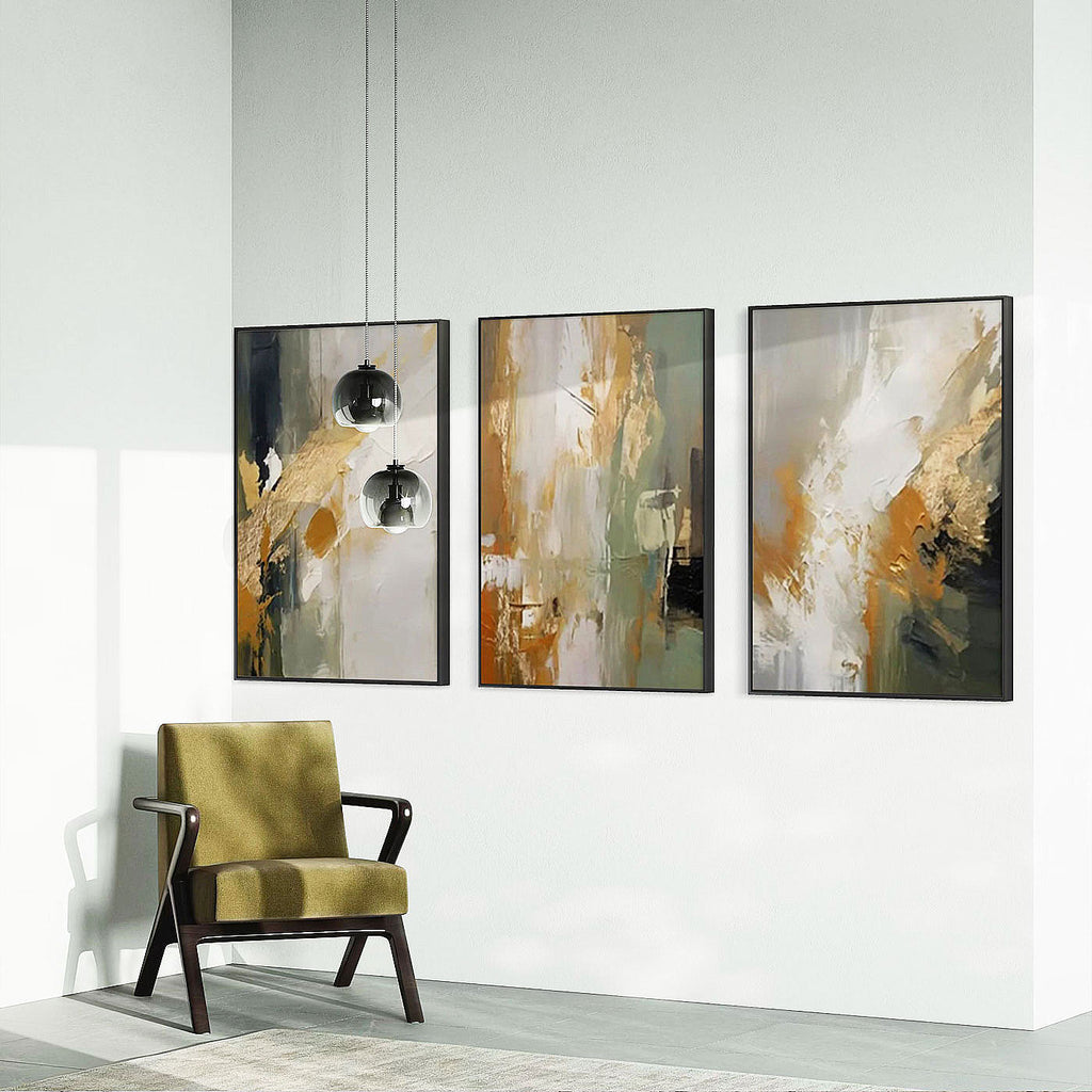 Abstract Gold Canvas Art - Golden Rhythm