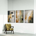 Abstract Gold Canvas Art - Golden Rhythm