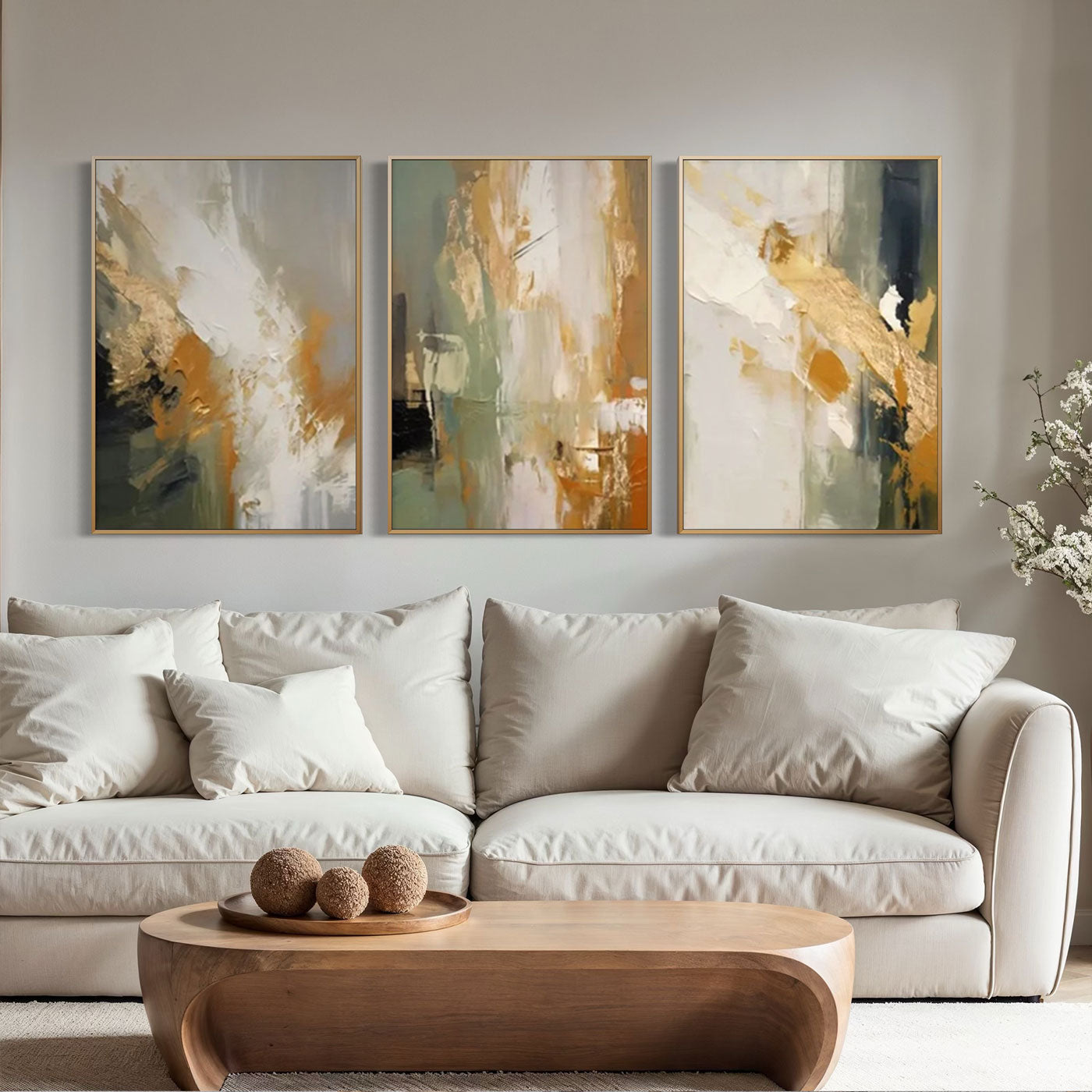 Abstract Gold Canvas Art - Golden Rhythm