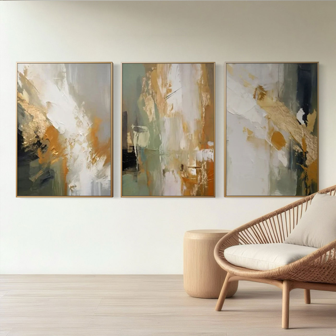 Abstract Gold Canvas Art - Golden Rhythm