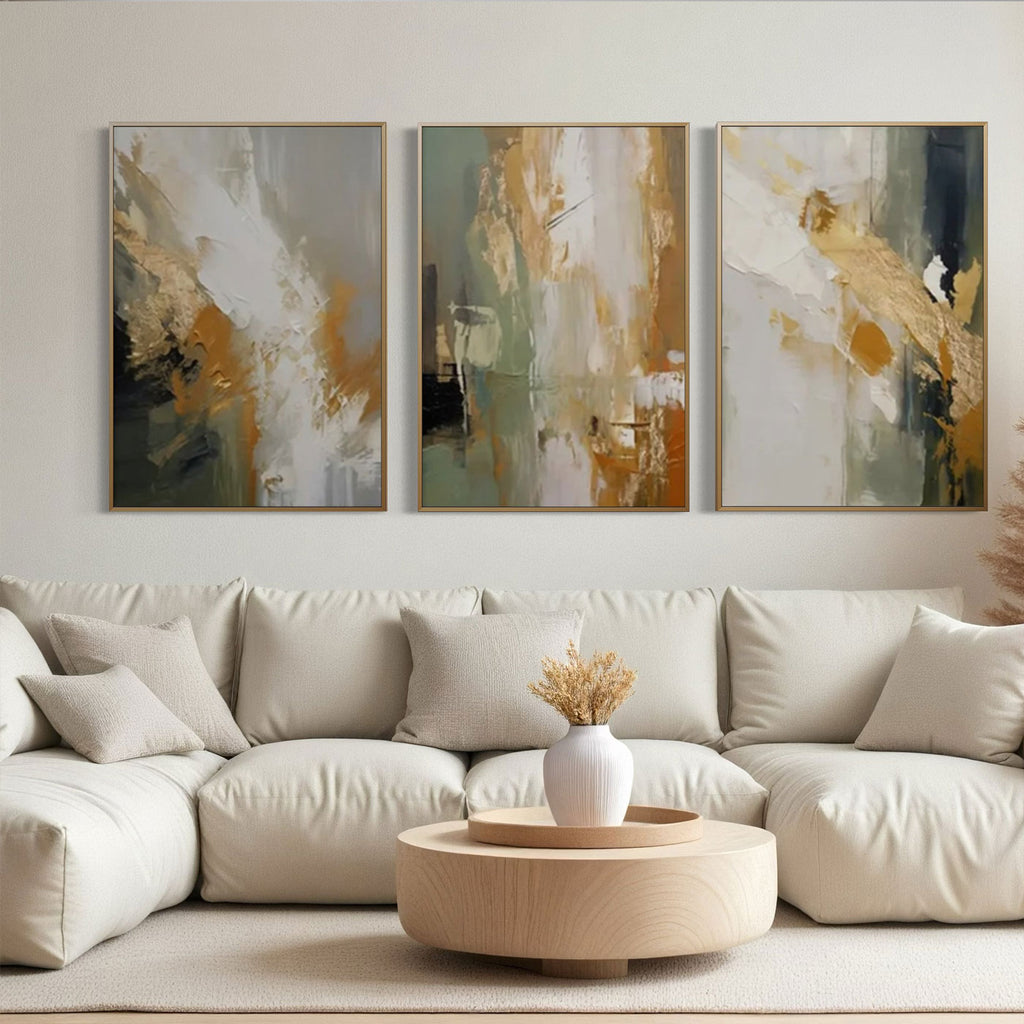Abstract Gold Canvas Art - Golden Rhythm