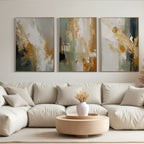 Abstract Gold Canvas Art - Golden Rhythm