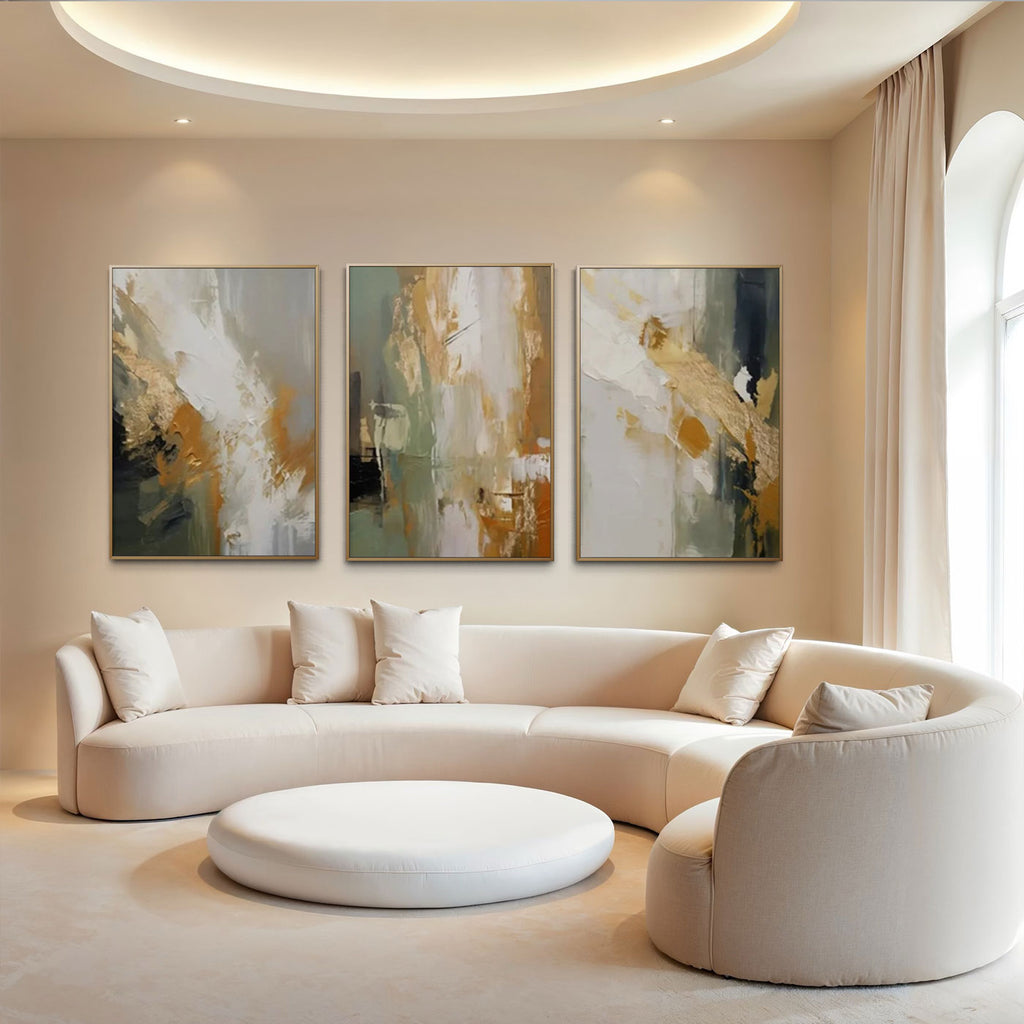 Abstract Gold Canvas Art - Golden Rhythm