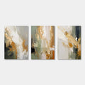 Lumi Gallery abstract gold canvas art set with textured brushstrokes