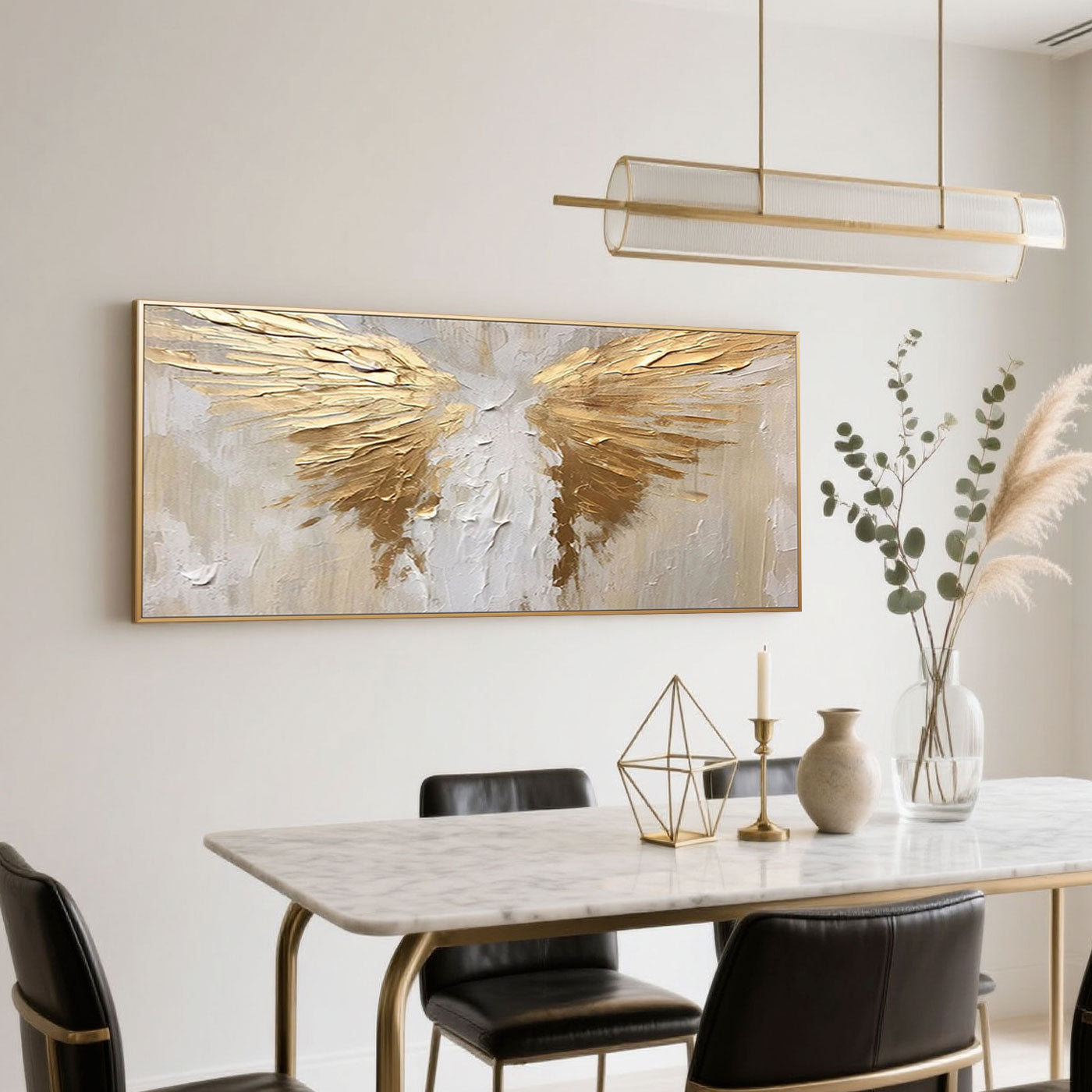 Abstract Golden Painting - Angel Wings