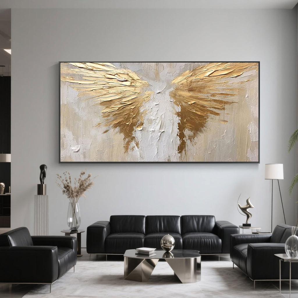 Abstract Golden Painting - Angel Wings