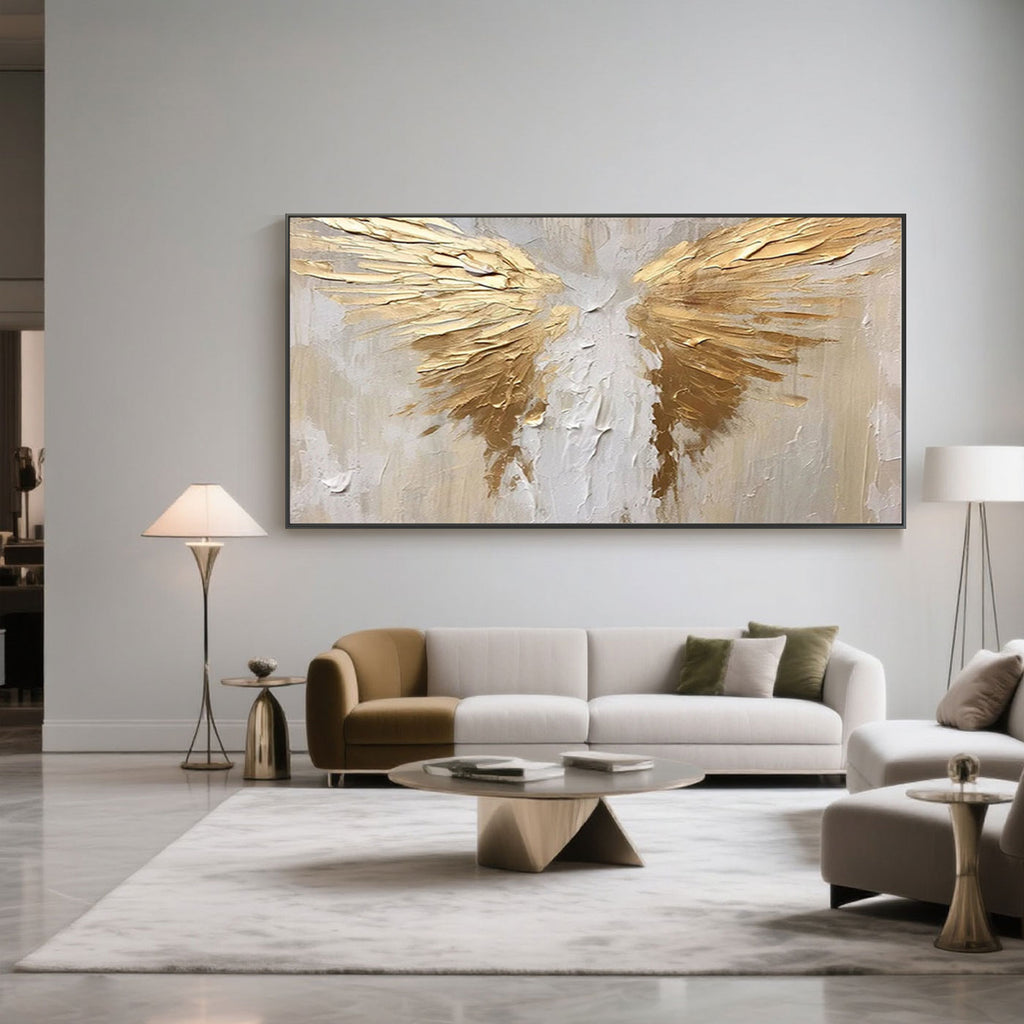 Abstract Golden Painting - Angel Wings