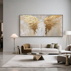 Abstract Golden Painting - Angel Wings