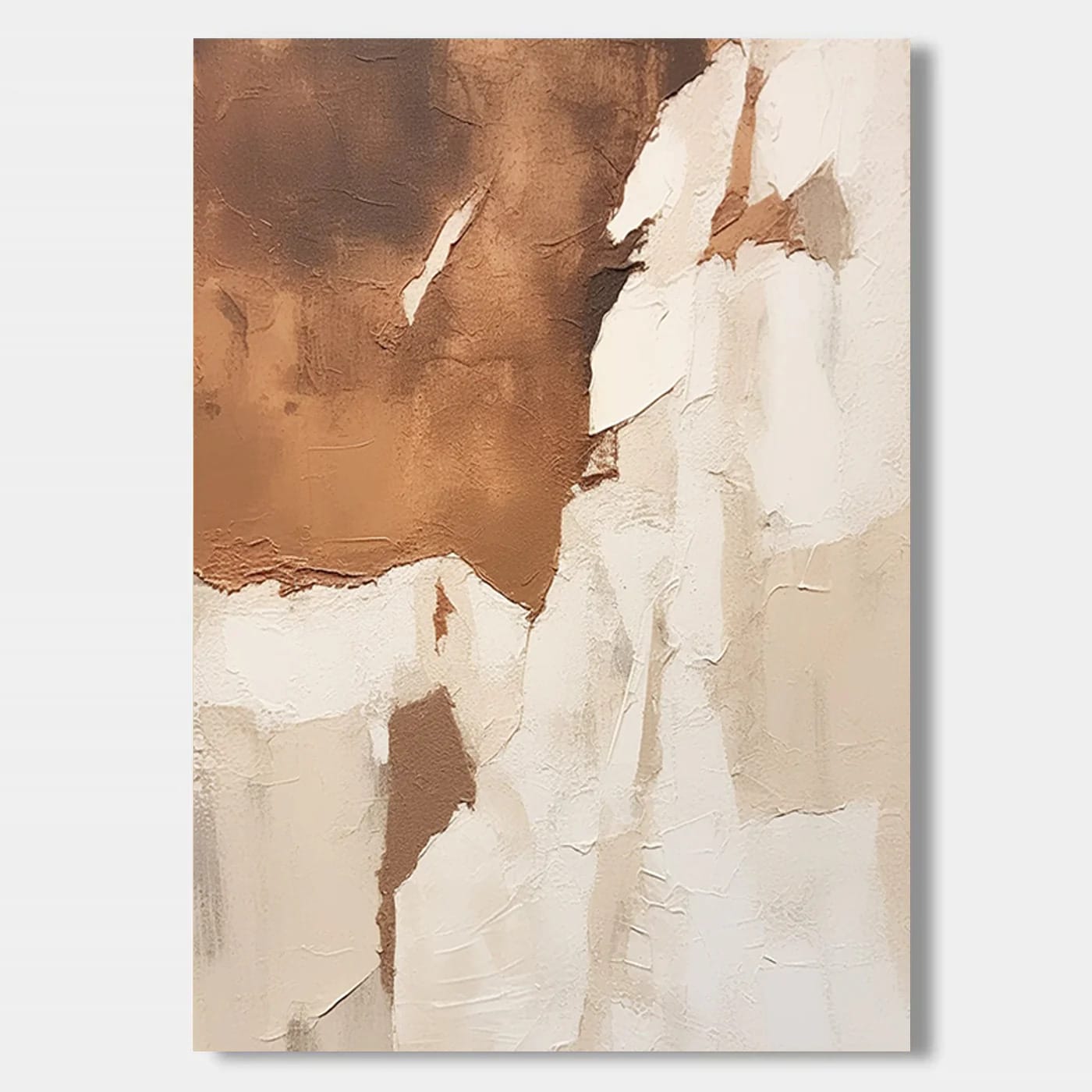 Abstract minimalist wall art 'Layered Silence II' by Lumi Gallery with textured earth tones on canvas