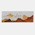 Close-up of the hand-painted, abstract mountain textured wall art.