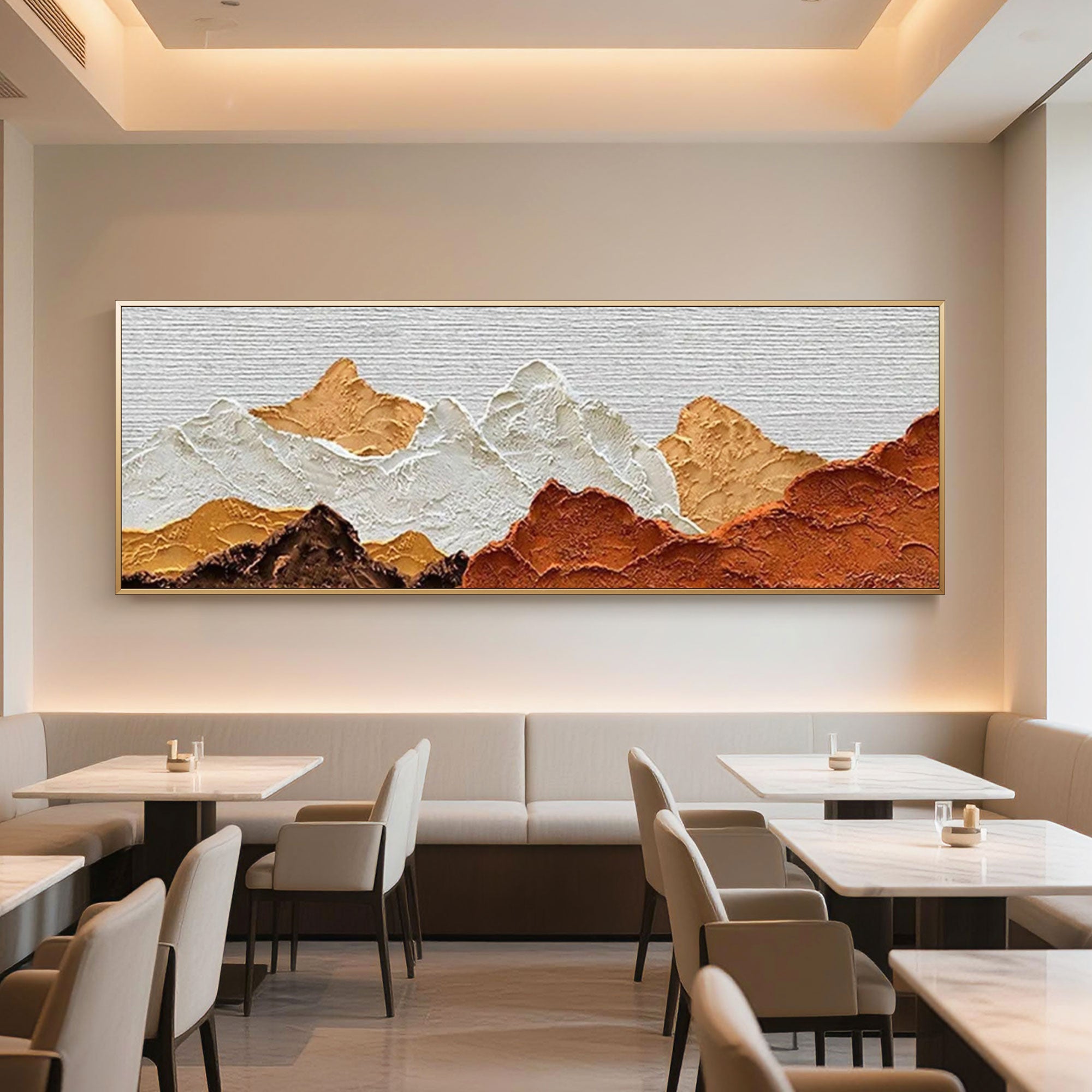 Nature-inspired textured wall decor with layered brown and white hues.