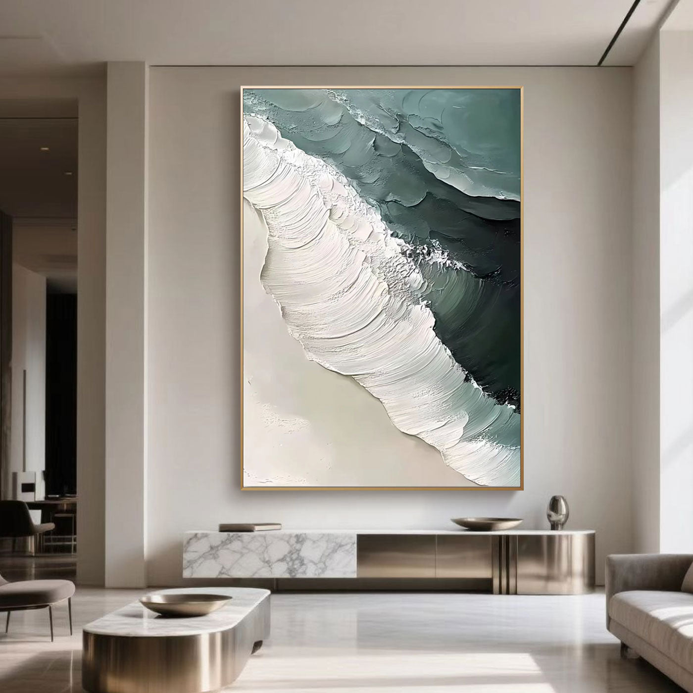 Abstract Ocean Wave Wall Art - Silent Currents