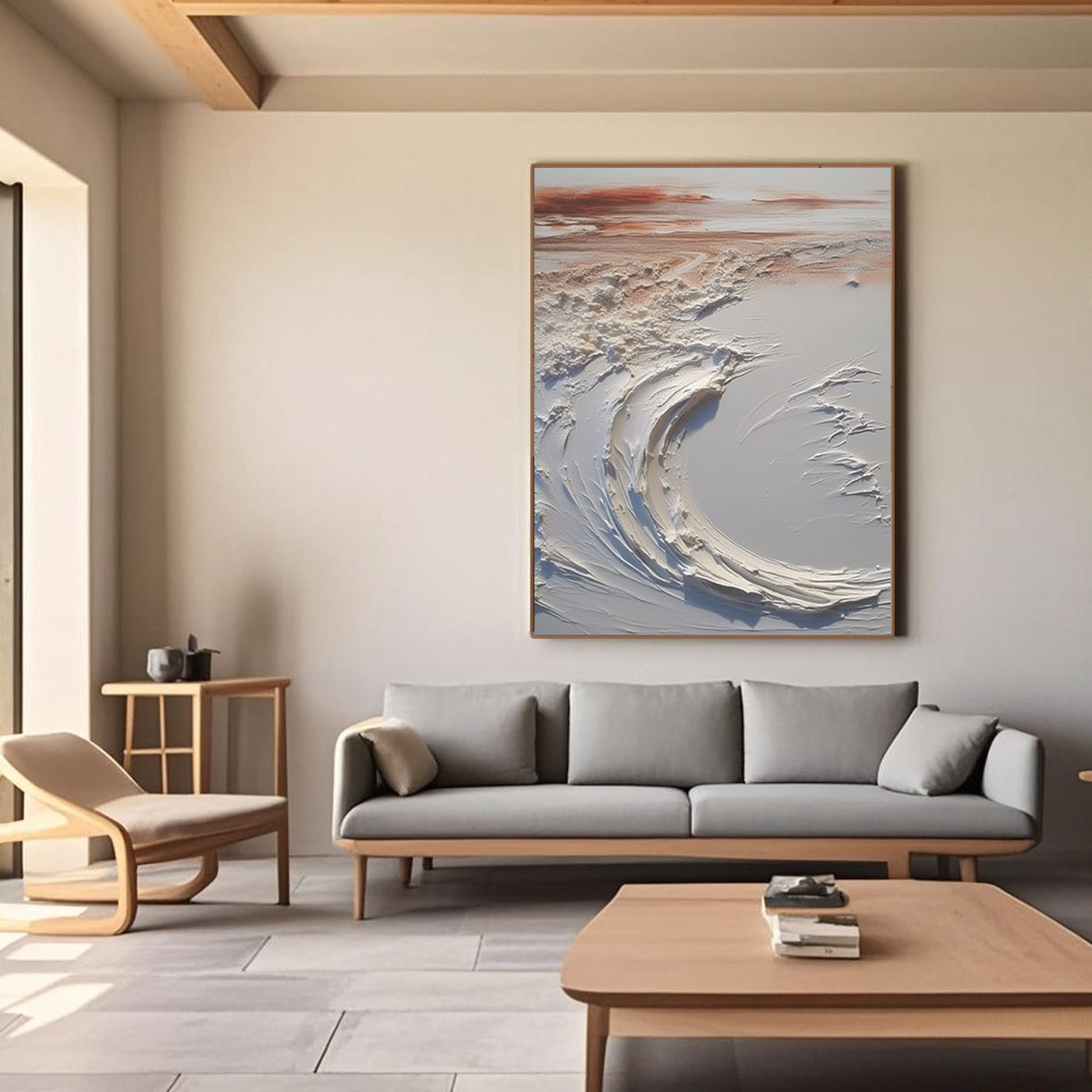 Abstract Ocean Wave Wall Art - Sunset Wave