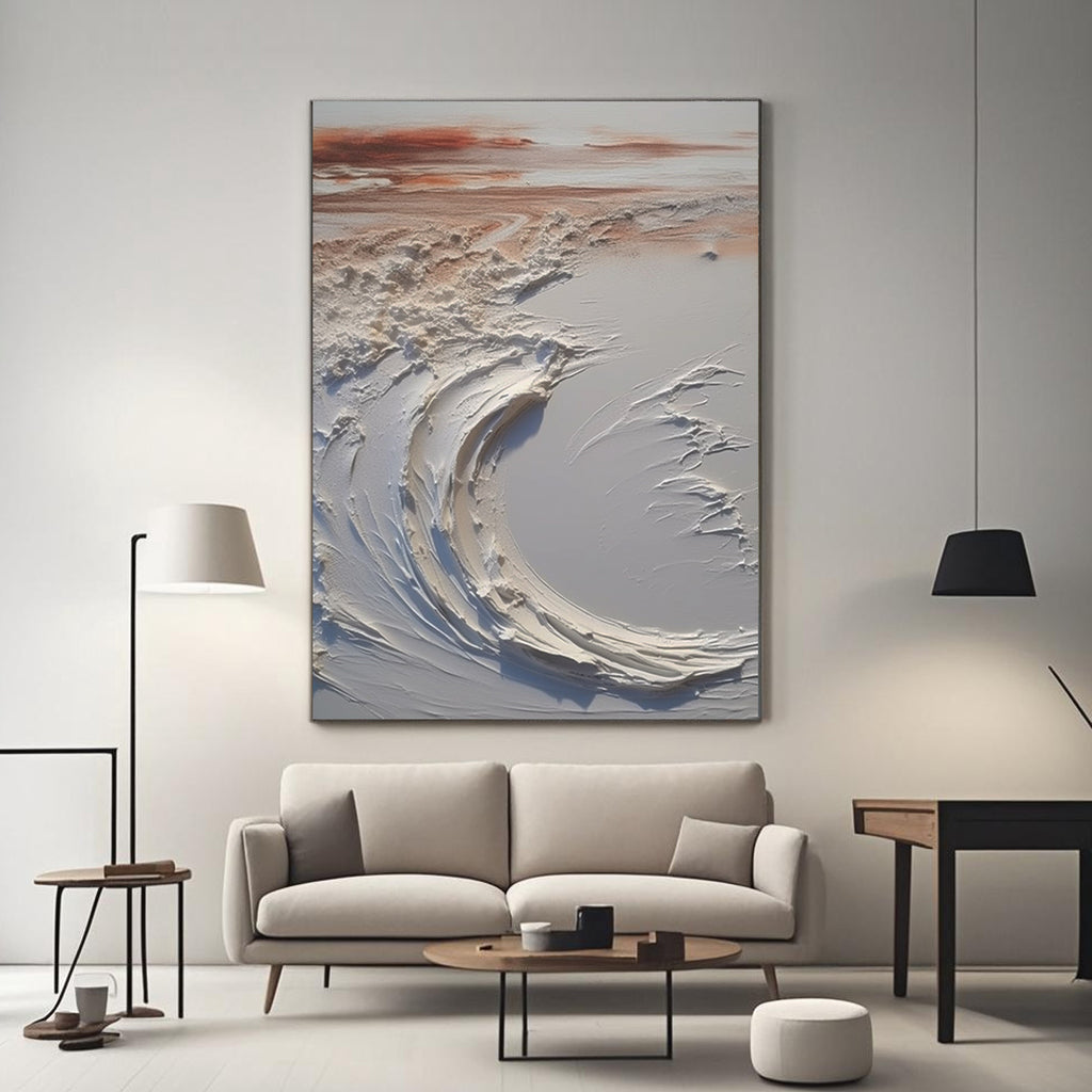 Abstract Ocean Wave Wall Art - Sunset Wave