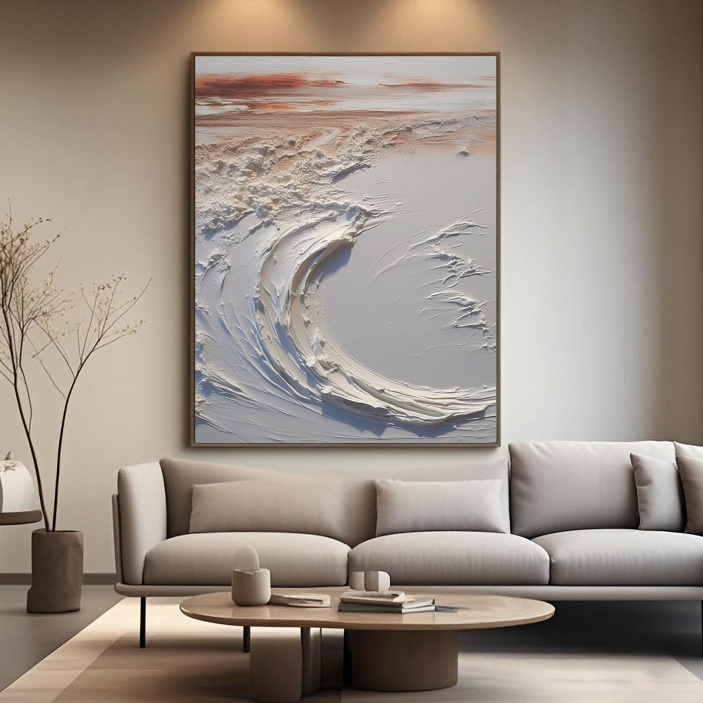 Abstract Ocean Wave Wall Art - Sunset Wave