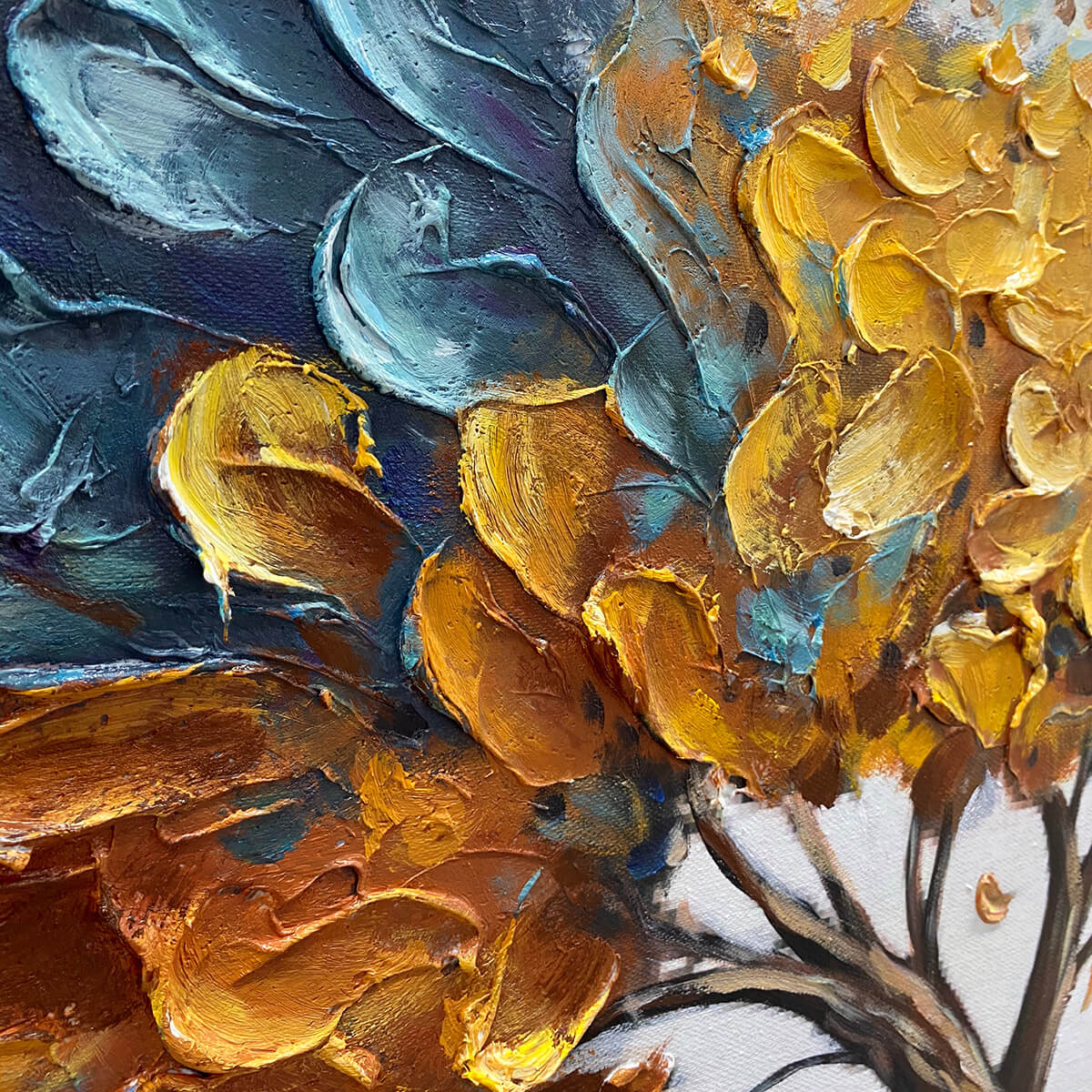 Close up of abstract tree painting texture.