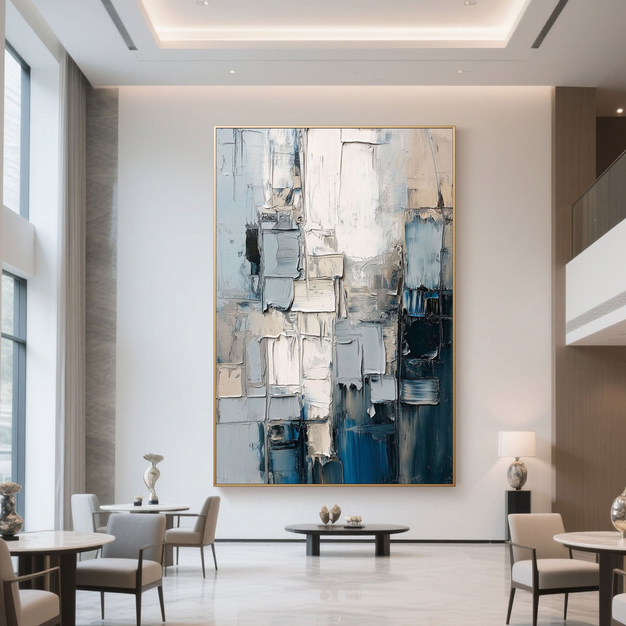 Modern Impasto Cityscape Painting Vertical
