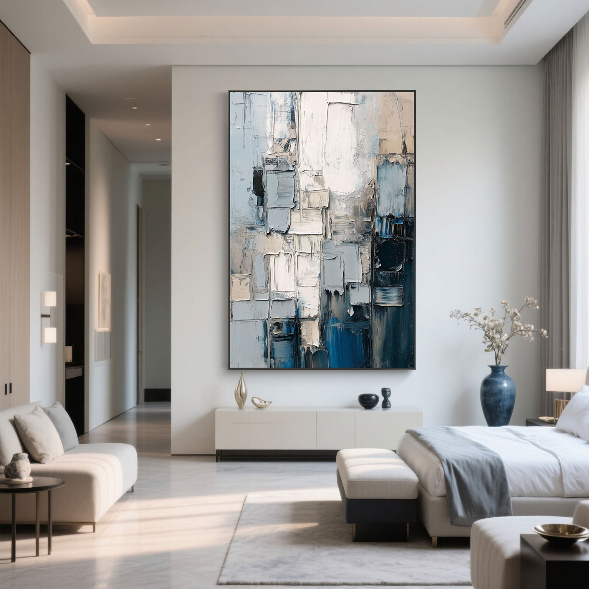 Vertical Oversize Modern Apartment Art
