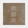 Hand-painted Wabi-Sabi geometric wall art with earthy textured background and beige squares